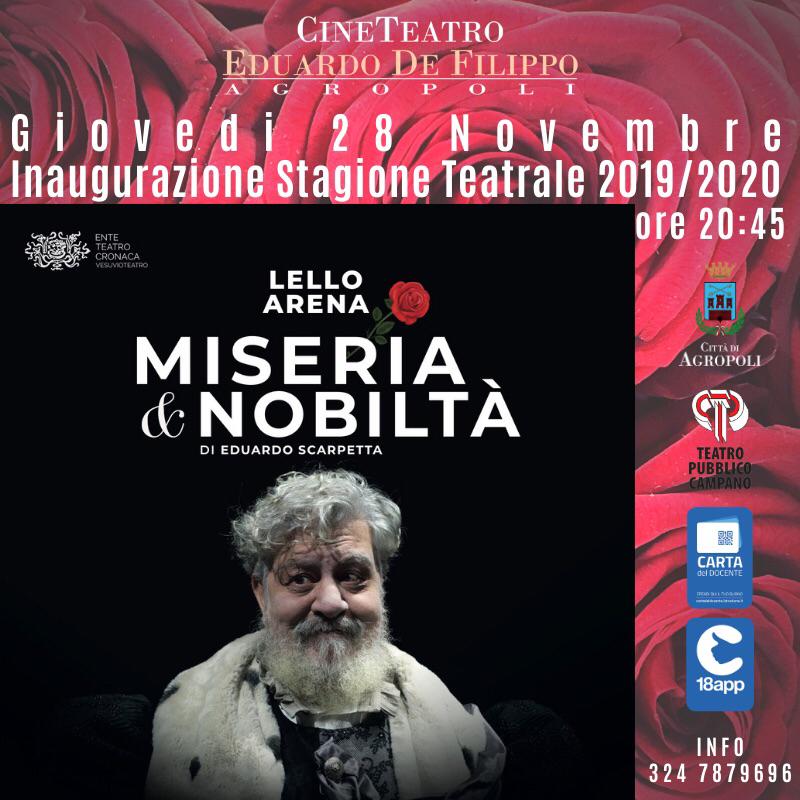Inaugurazione Stagione Teatrale ad Agropoli - 28 Novembre 2019
