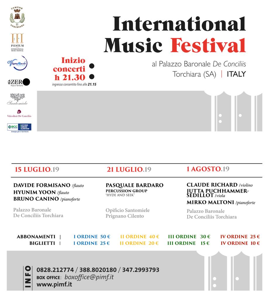 International Music Festival - 15, 21 Luglio, 1 Agosto 2019